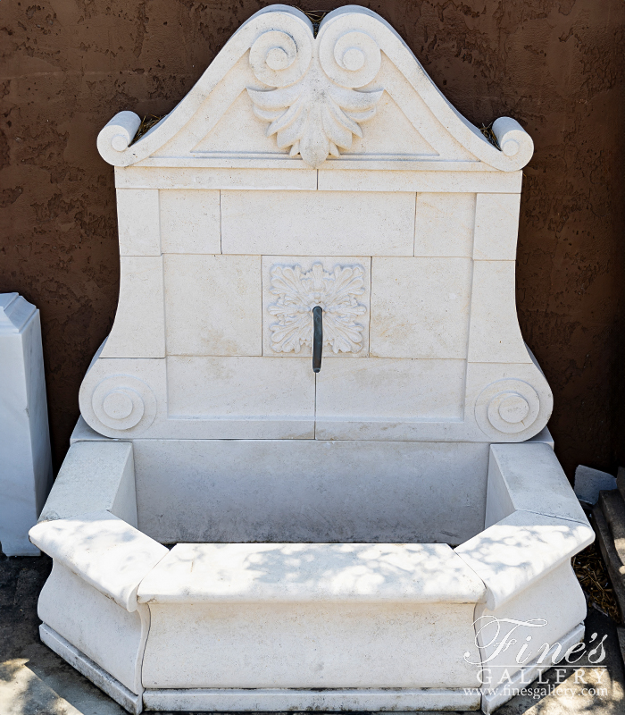 Marble Fountains  - French Limestone Wall Fountain - MF-2002